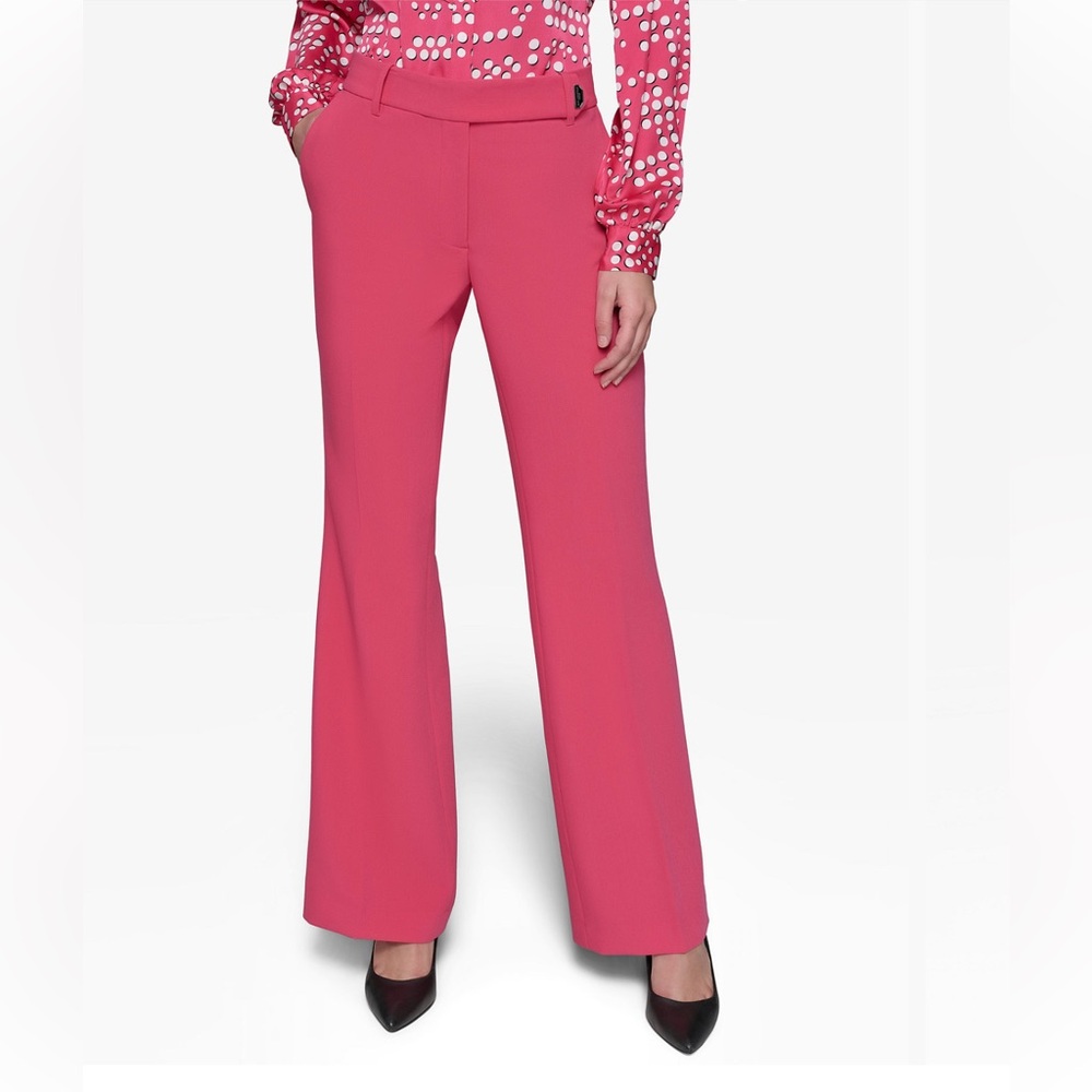 KARL LAGERFELD PARIS Women's Button-Tab Wide-Leg Pants